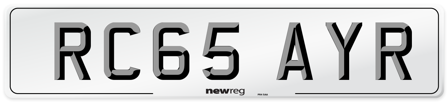 RC65 AYR Number Plate from New Reg